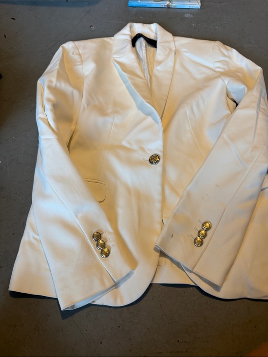 Zara Other - Zara White Single-Button Blazer with Gold Buttons